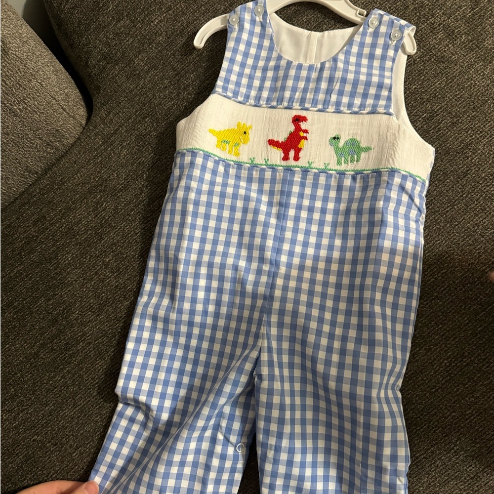 Smocked dinosaur Jon Jon